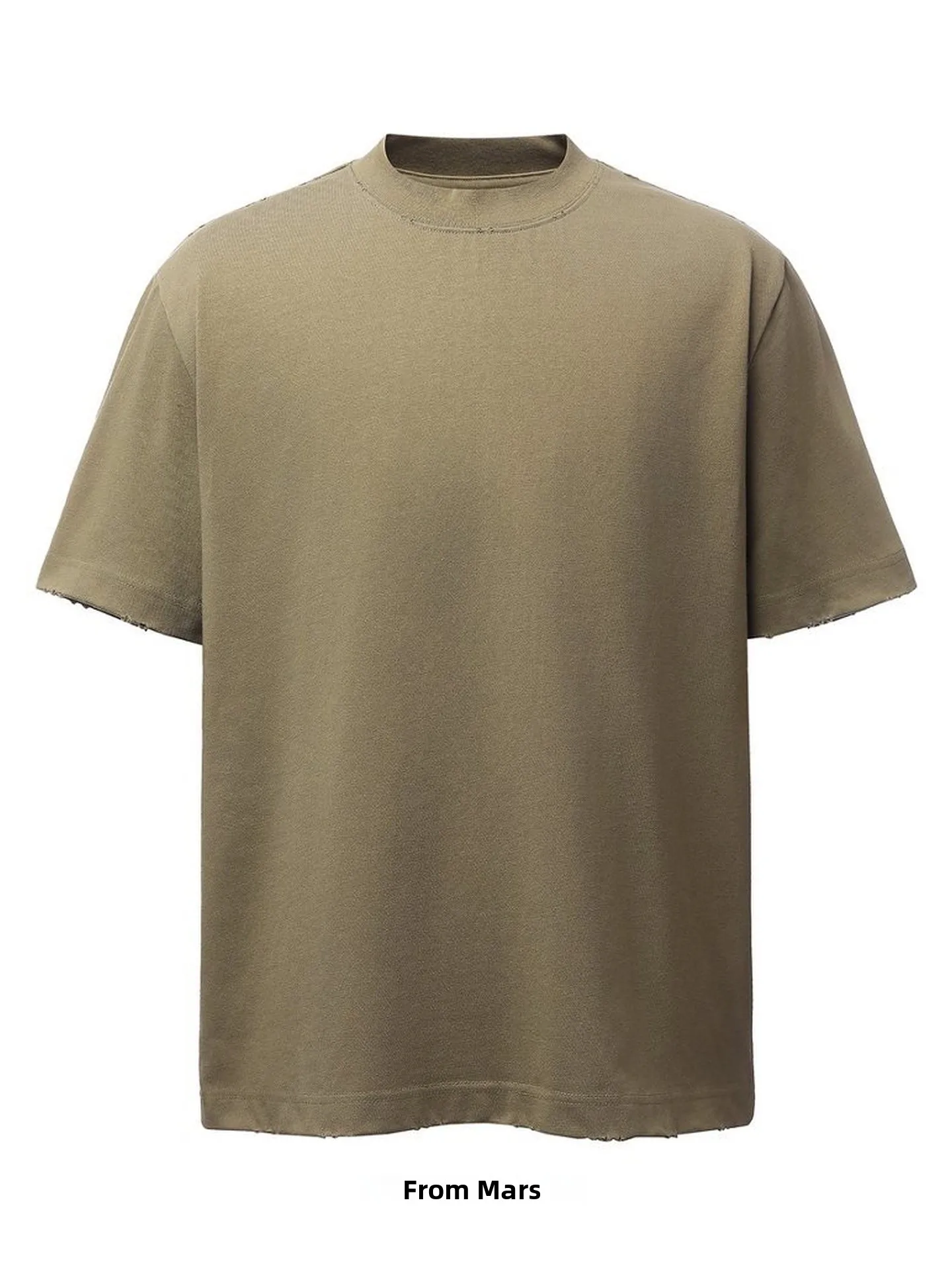 火星からのインスピレーションを受けたルーズネックライン半袖tシャツ、ユニセックスサマー日焼け止め服、ピュアカラーファッションアクセサリー（中国製）