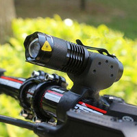 7W 300LM 3 Mode Bicycle Light Q5 Led Cycling Front Light Bike Lights Lamp Torch Waterproof Zoom Bike Flashlight, Use 14500