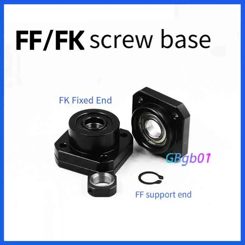 Precision Ball Screw Support Seat FF6/8/10/12/15/20/25/FK30-FK40 Support End Fixed Seat High Precision Durable for CNC Machines
