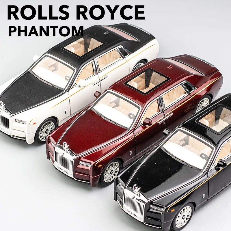 Rolls Royce Phantom Limousine Railed/Motor/Cars/Bicycles CheZhi 1:24 Alloy Collection Model Simulation Diecasts & Toy Vehicles