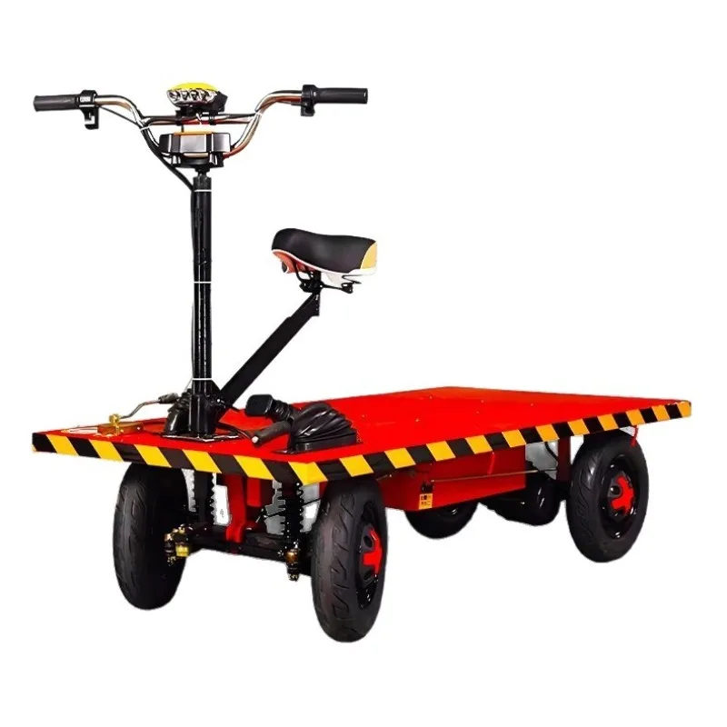 

Electric flatbed truck, transporting heavy-duty freight, dual-purpose supermarket warehouse small four-wheel pulling goods