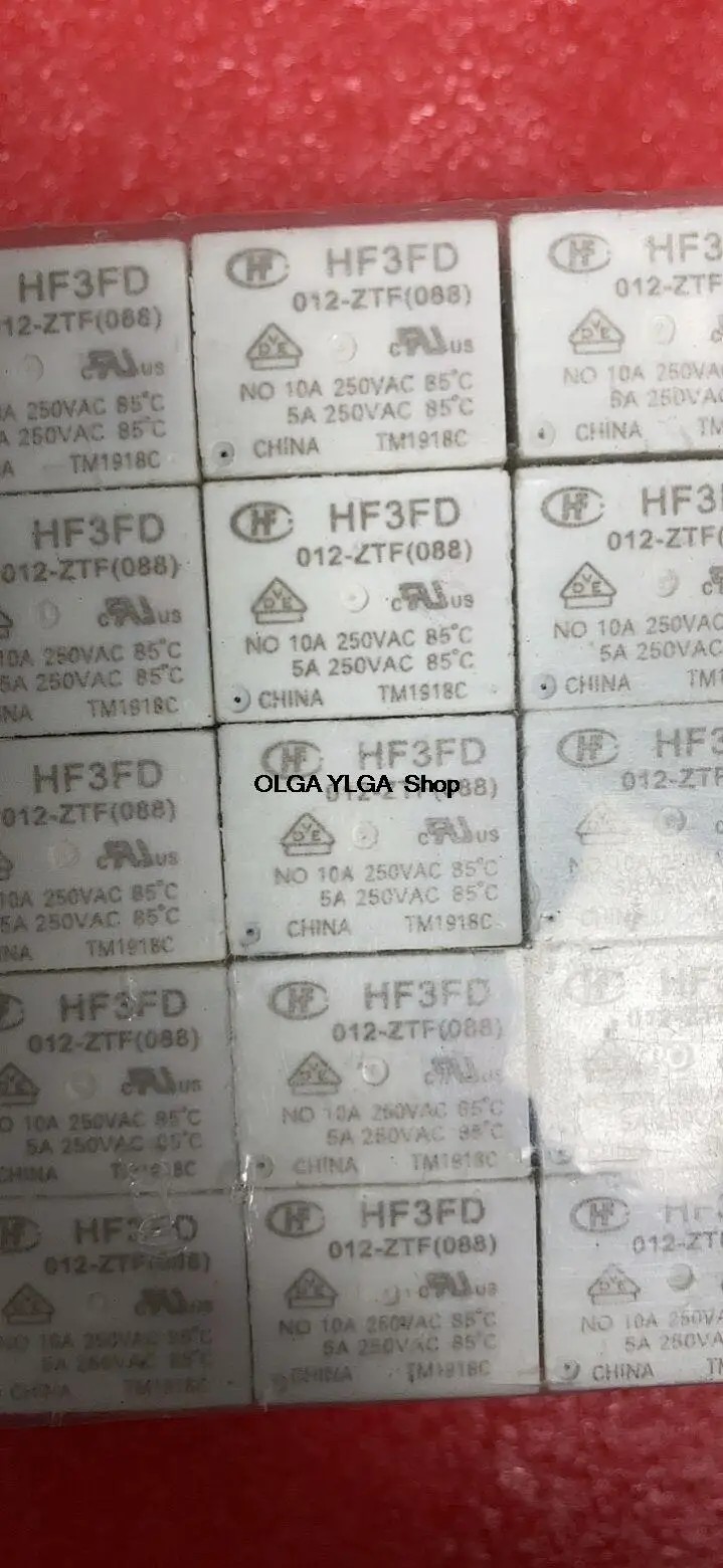 Relay HF3FD 012-ZTF 5-foot disassembly relay two guards 12VDC one open and one closed     50PCS -1lot  HF3FD-012-ZTF