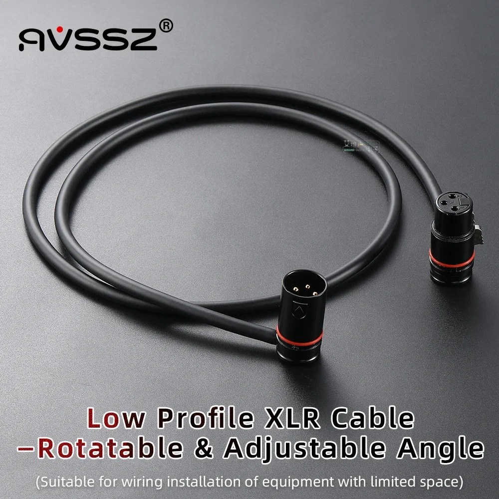 Flaches 3-Pin XLR-Verbindungskabel mit Rechtwinkligem L-förmigem Stecker für Mikrofon, Mischpult, Verstärker, Professionelle Audioleitung, Stecker auf Buchse – Detail 2