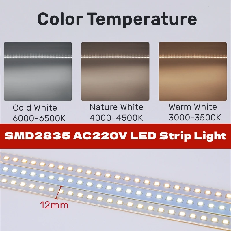 20/30/50cm AC220V LED Bar Lamp SMD2835 144LED/m striscia rigida per profilo in alluminio sotto l\'armadio armadio armadio tubo luce