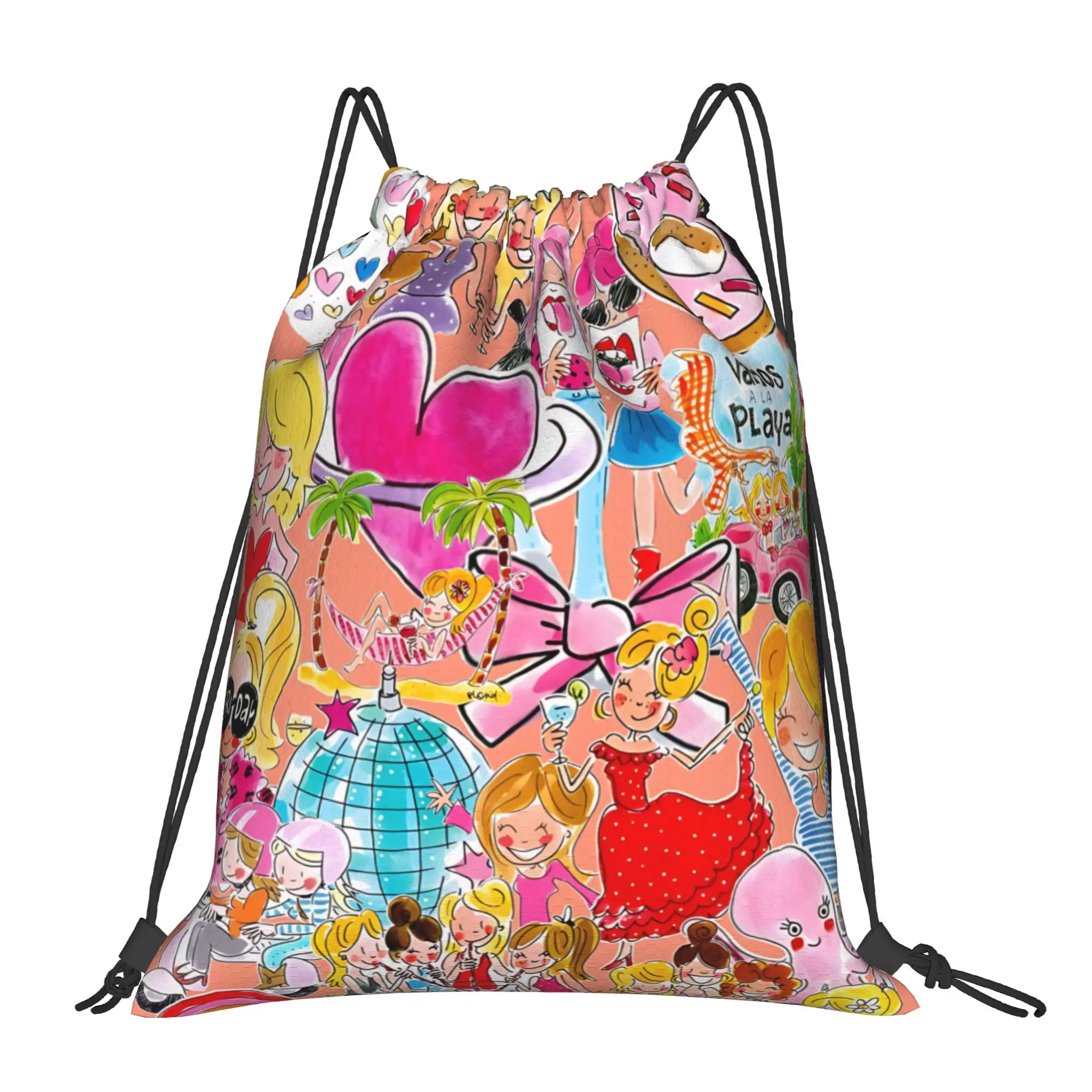 1 pc Blond Amsterdam Lovable Design  Print Drawstring Bags Men Women Storage Backpack Teenager Travel Bag