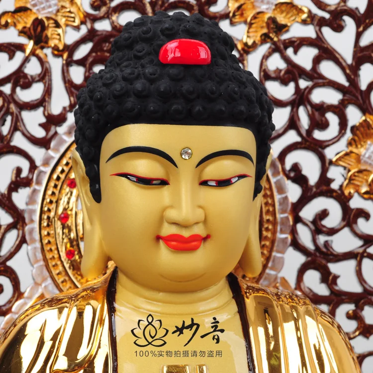 OFFICE HOME business Health efficacious Protection Talisman # Buddhism worship the Buddha 24 K gilding brass statue-35 CM TALL