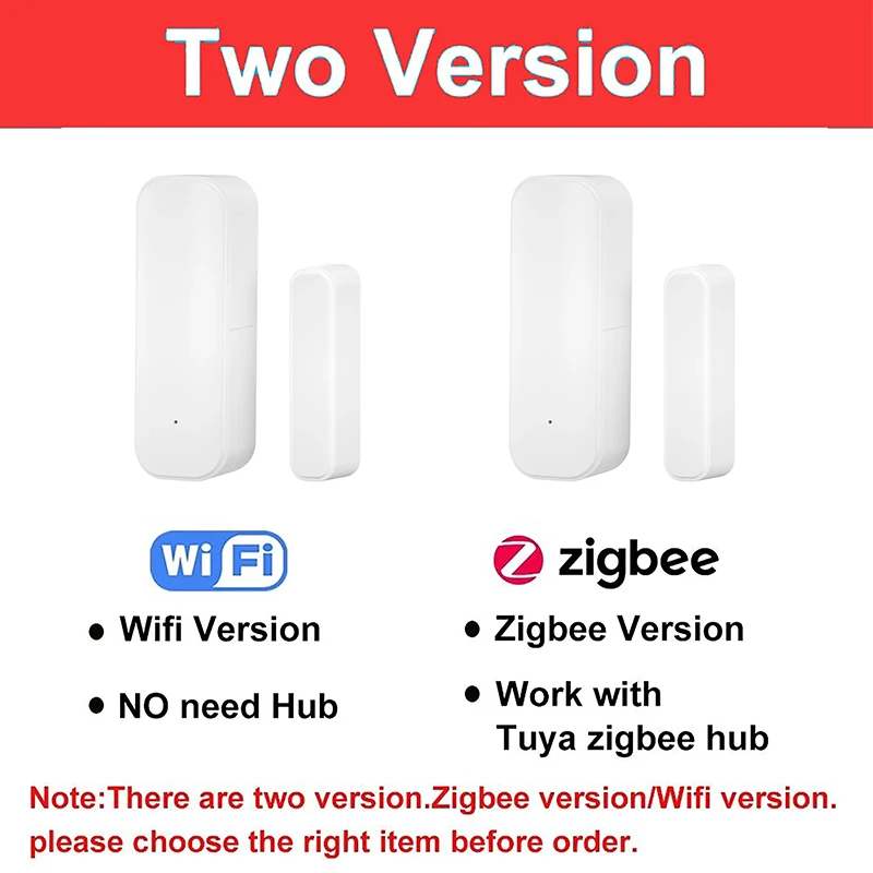 Tuya Zigbee Sensor de puerta y ventana, sistema de alarma de seguridad inteligente para el hogar, Control por voz, funciona con Alexa, Google Home, SmartLife