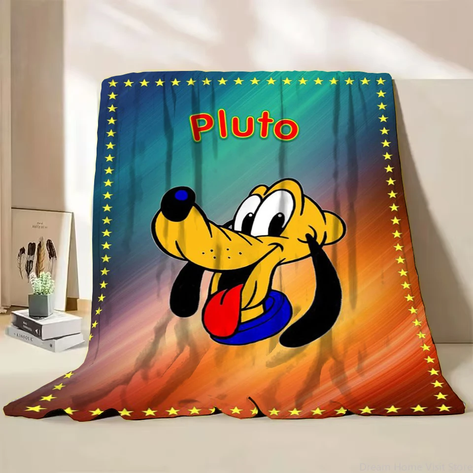 Disney Pluto Flannel Fluffy Throw Blanket for Home Bedroom Bed Sofa Office Lunch Break Cover Picnic Blanket Children's Warm Gift