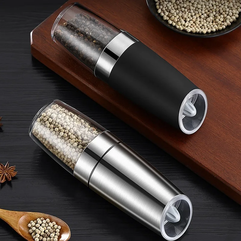 Electric Automatic Mill Spice Salt and Pepper Grinder Gravity LED Light Adjustable Coarseness Kitchen Steak Tool Sets