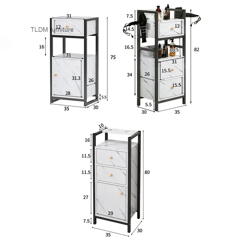 Light Luxury Modern Salon Trolleys Simple Salon Furniture Beauty Salon Auxiliary Cart with Wheels Multi-layer Storage Cabinet A