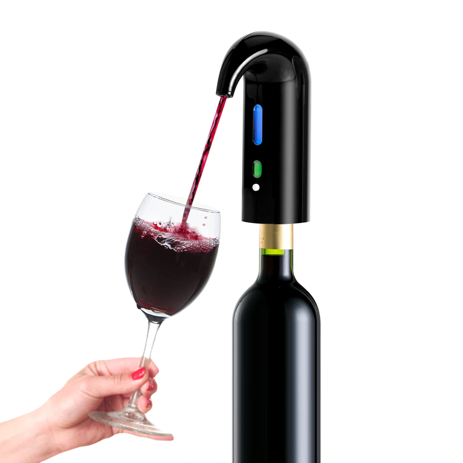 

Electric Wine Aerator Pourer One Key Operation Dual Pump Automatic Wine Oxidizer Dispenser Portable Rechargeable Smart