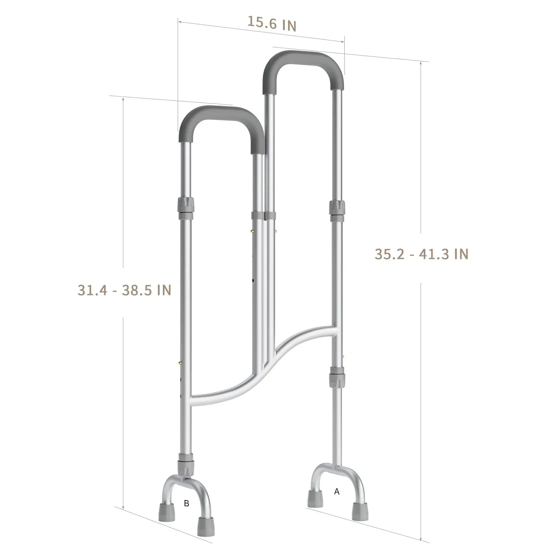 Suitable for climbing stairs auxiliary cane, the elderly walker, 2 in 1 adjustable