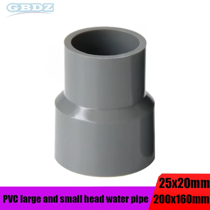 

20/25/32/40~200mm Grey PVC Straight Reducing Connector Water Pipe Fitting Garden Irrigation Water Tube Jointor Aquarium Adapter