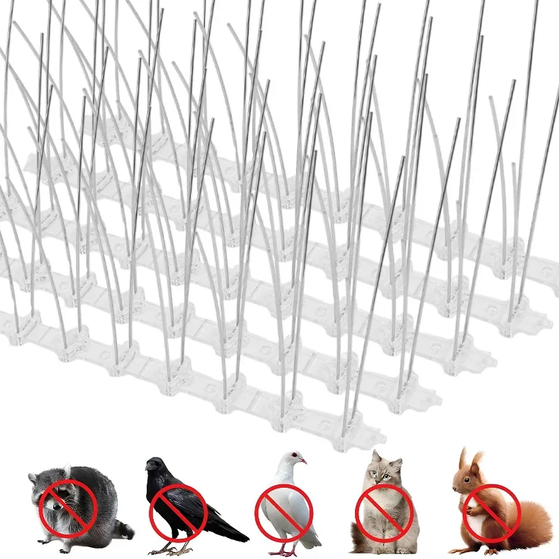 Roof Bird Repeller Spikes Stainless Steel Pigeon Deterrent Wire Garden Fence Anti Squirrel Cat Repellent Safe Effective