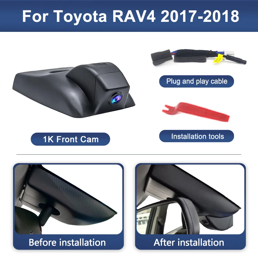 Caméra de tableau de bord 4K DVR Wifi pour voiture, enregistreur vidéo caché, Installation facile po