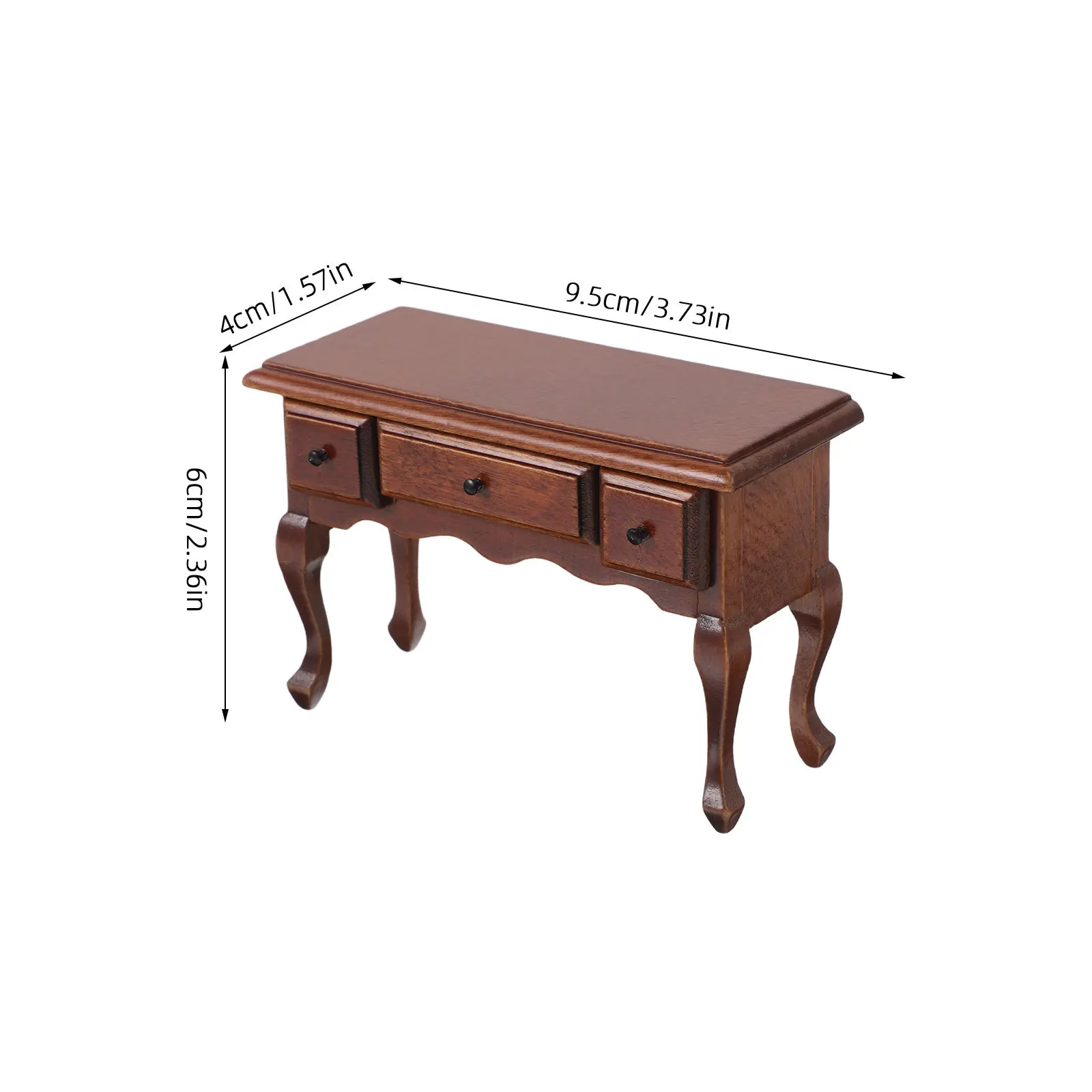 Miniatur-Kastanienholztisch, realistischer Vintage-Beistelltisch zum Sammeln von Mini-Möbeln, DIY-Miniatur-Raumset für Zuhause