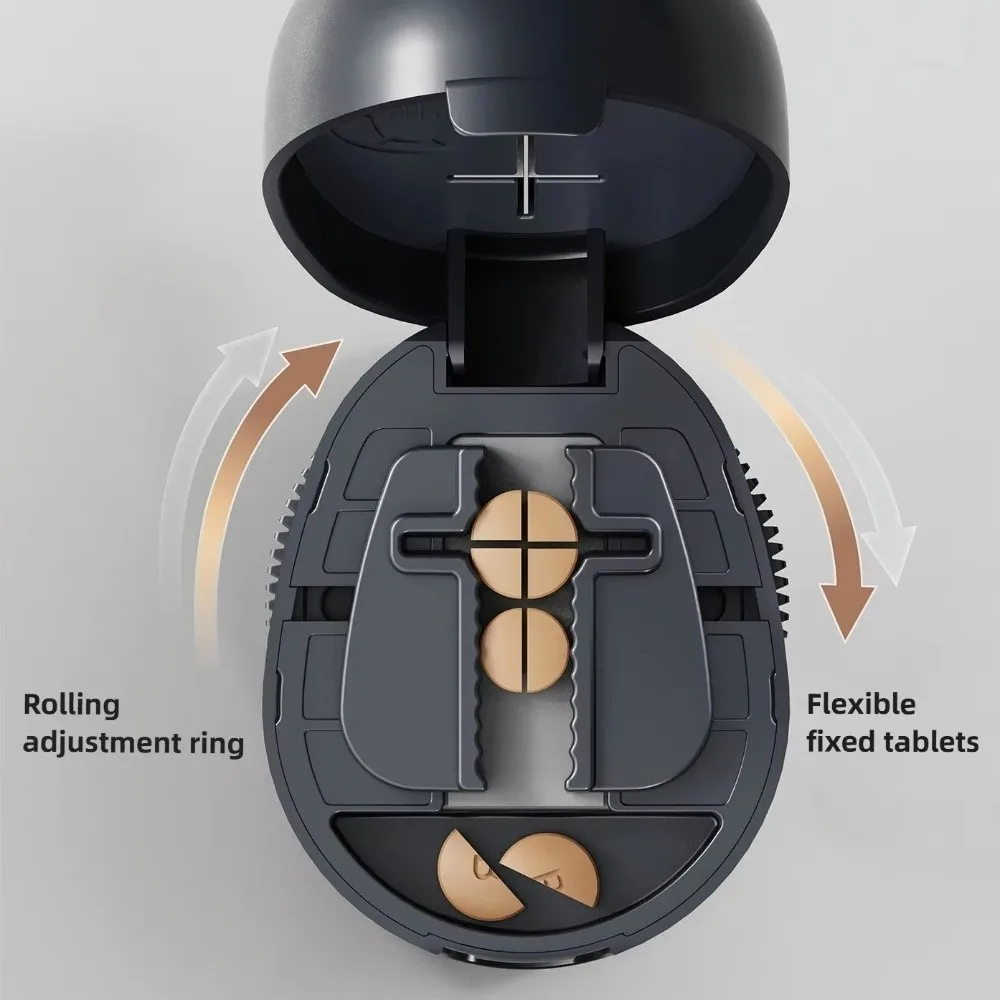Daily Tablet Splitter 2/4-in-1 Pill Cutter Dustproof Food Grade Tablet Splitter Adjustable Compact Medicine Divider Home