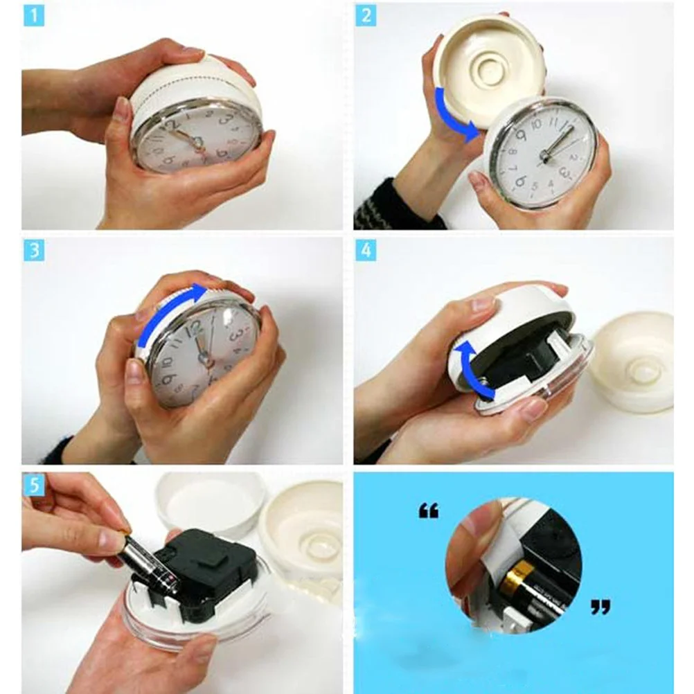 

Round Suction Cup Clock Waterproof Premium Material Wall Hanging Time Display Home Office Gift Suction Cup Clock