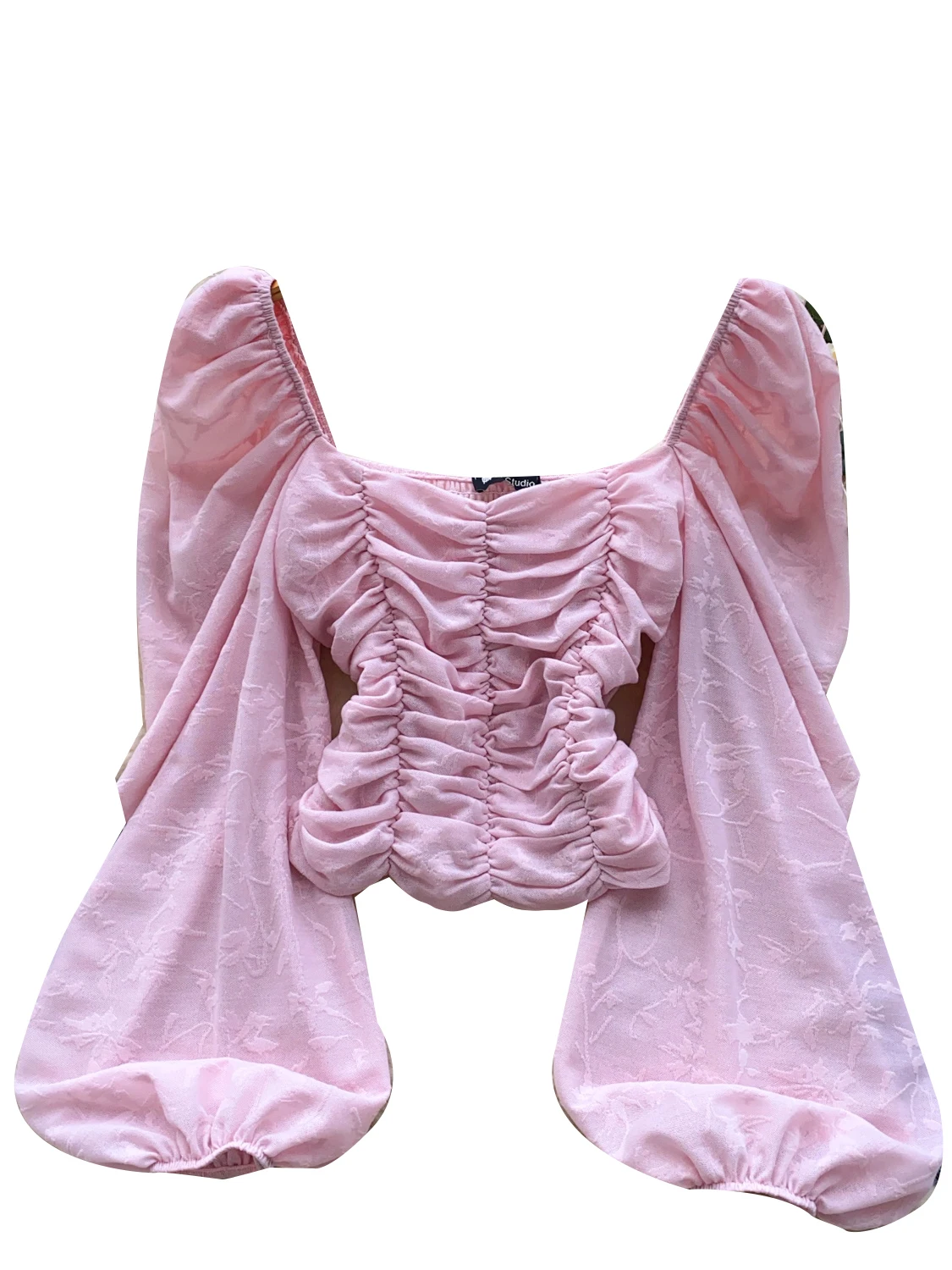 Blusa de Manga Abullonada con Hombros Descubiertos Estilo Retro para Mujer, Csa Hermosa y Deada de Estilo Coreano con Ma...