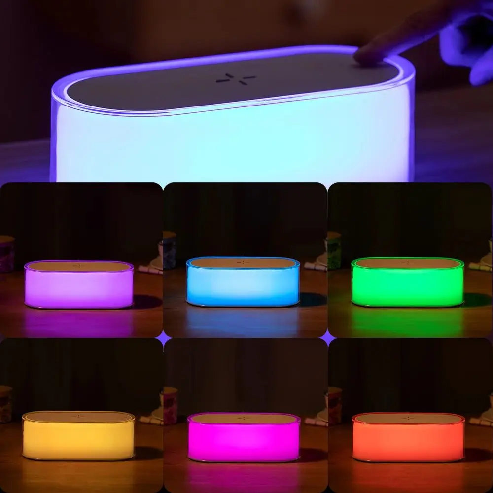 Modern Wireless Charging Nightlight 15W Fast Wireless Charger Touch Control 3-Level LED Lamp for Samsung iPhone etc. Qi Charger