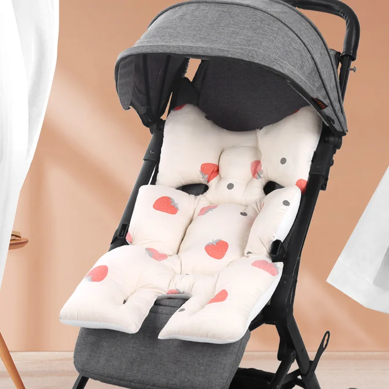 Thickened Cotton Stroller Mat for Autumn/Winter Baby High Chair Insulated Backrest Cushion Standard Size