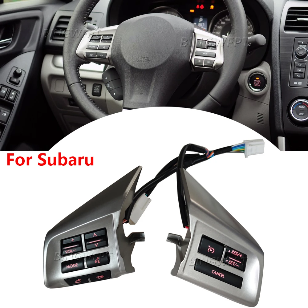 Multifunctional Steering Wheel Control Button Audio Phone Volume Switch For Subaru XV Crosstrek Forest 2013-2014 Car Accessories