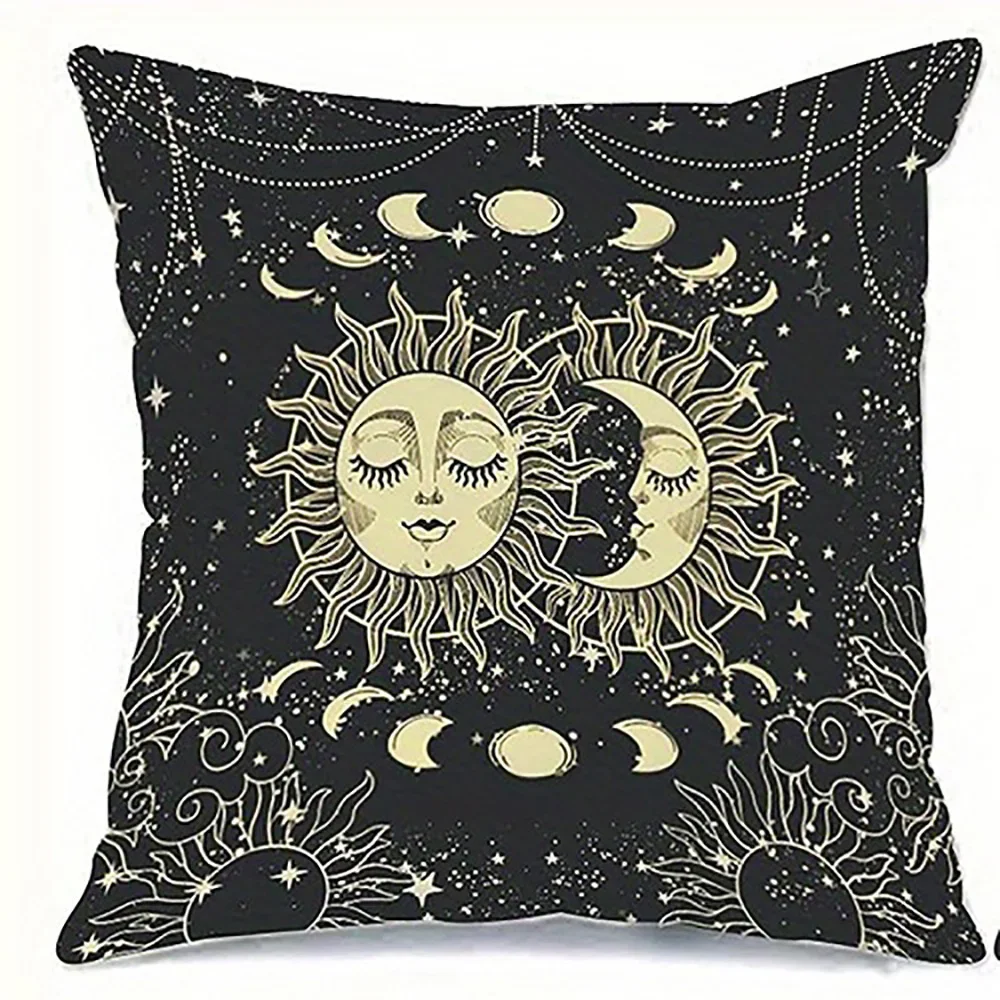 Sun and Moon Embrace on Pillowcase Suitable for Sofa Car Bedroom Decorative Cushion Cover Pillow Cover