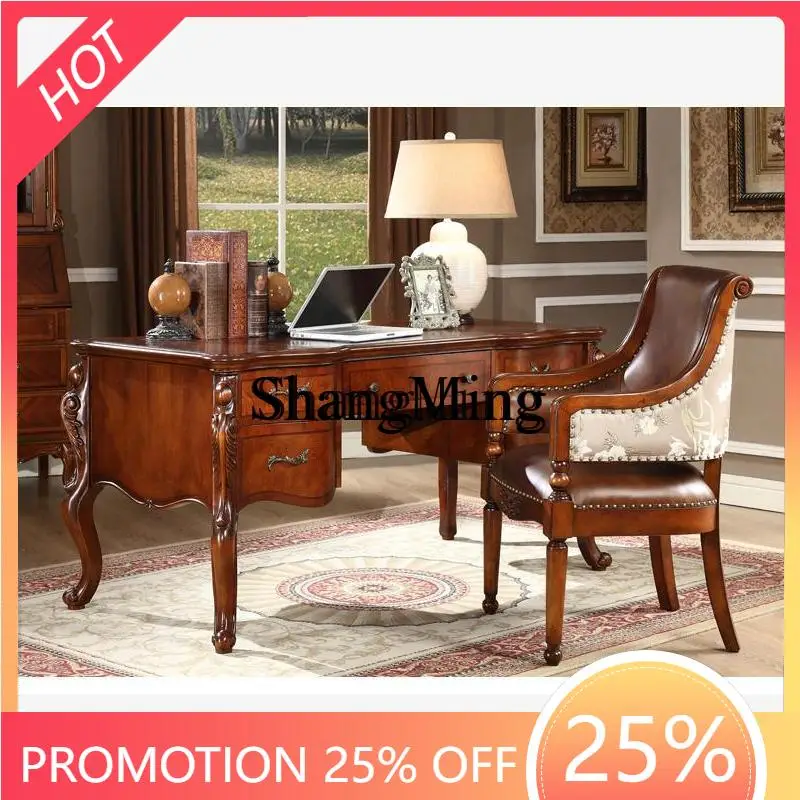 

Новый деревянный стол SM Advanced Sense в стиле ретро, комплект для кабинета, простой письменный стол для руководителя