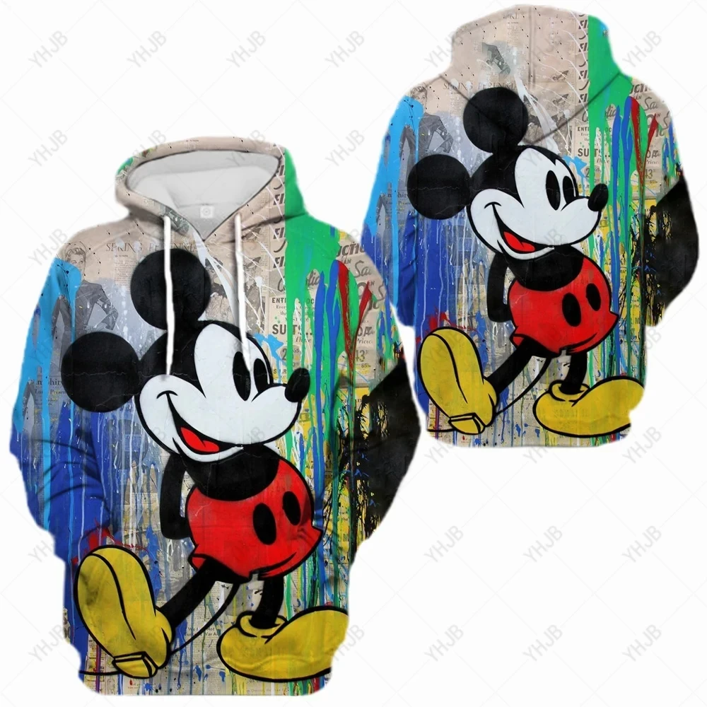 New Autumn Winter Women Mickey Mouse Hoodie Kids Disney Pullover Adult Cartoon Hooded Clothing Boys Girls Fashion Coat With Hat