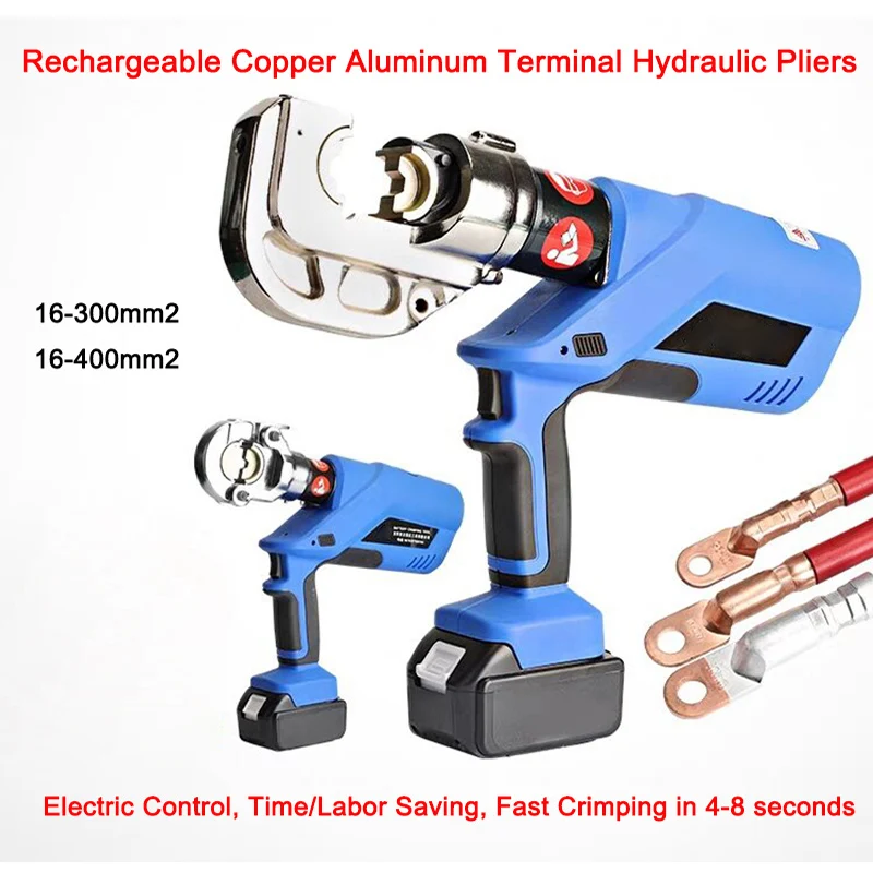 Rechargeable Copper Aluminum Terminal Hydraulic Pliers 16-300/400mm2 Portable Electric Cable Crimping Pliers Wire Crimping Tools