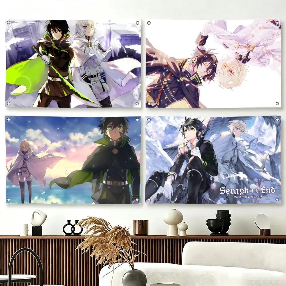 Vampire Anime S-Seraph of the End Flags  For Living Room Home Dorm Decor Wall Outdoor Camping Party Banner Gifts