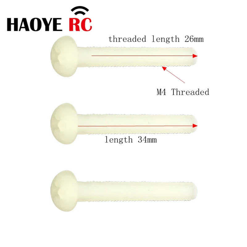 Haoye 10pcs m4 metrisches Gewinde Nylon Kunststoff Kreuz Rund kopfs ch raube Schraube Gewinde länge 26mm für RC Flugzeug Ersatz