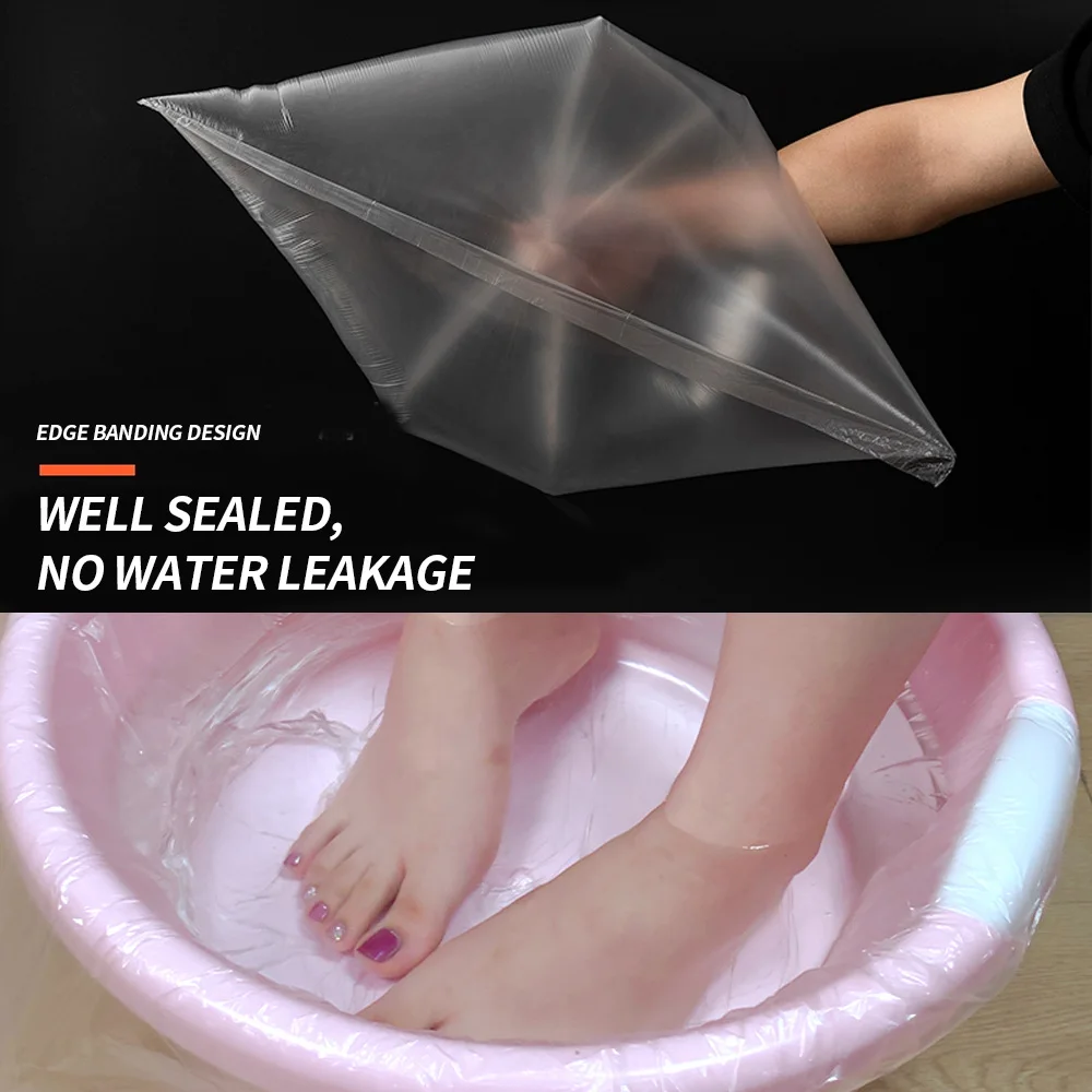 80/100/240/400PCS 26X41CM/55*65cm Transparent Disposable Foot Bags Leakproof Clear Plastic Pedicure Bowl Liners Foot Care