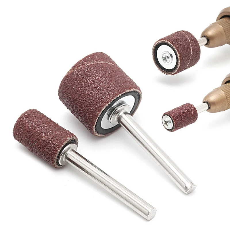 100 Chiếc 1/2 "Và 1/4" Chà Nhám Băng Tay Bộ Trống Giấy Nhám Cao Su 2 Mandrels
