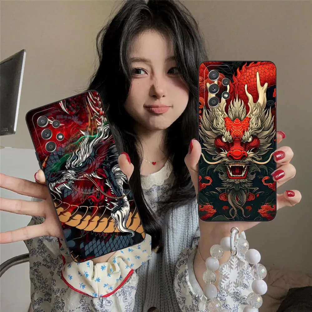

East Orient Dragon Mobile Phone Case for Samsung Galaxy A73 72 71 70 56 55 54 53 52 36 35 34 23 16 15 5G Colour Printing Luxury