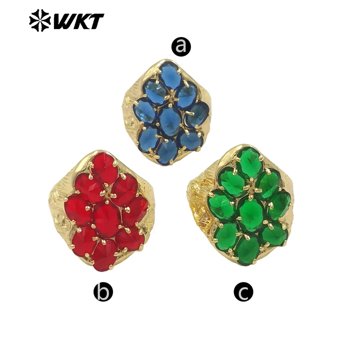 

WT-R563 Изысканное ювелирное украшение для вечеринок, позолоченное, с микроинкрустацией цветными кубическими циркониями, регулируемый размер, подарок на День святого Валентина