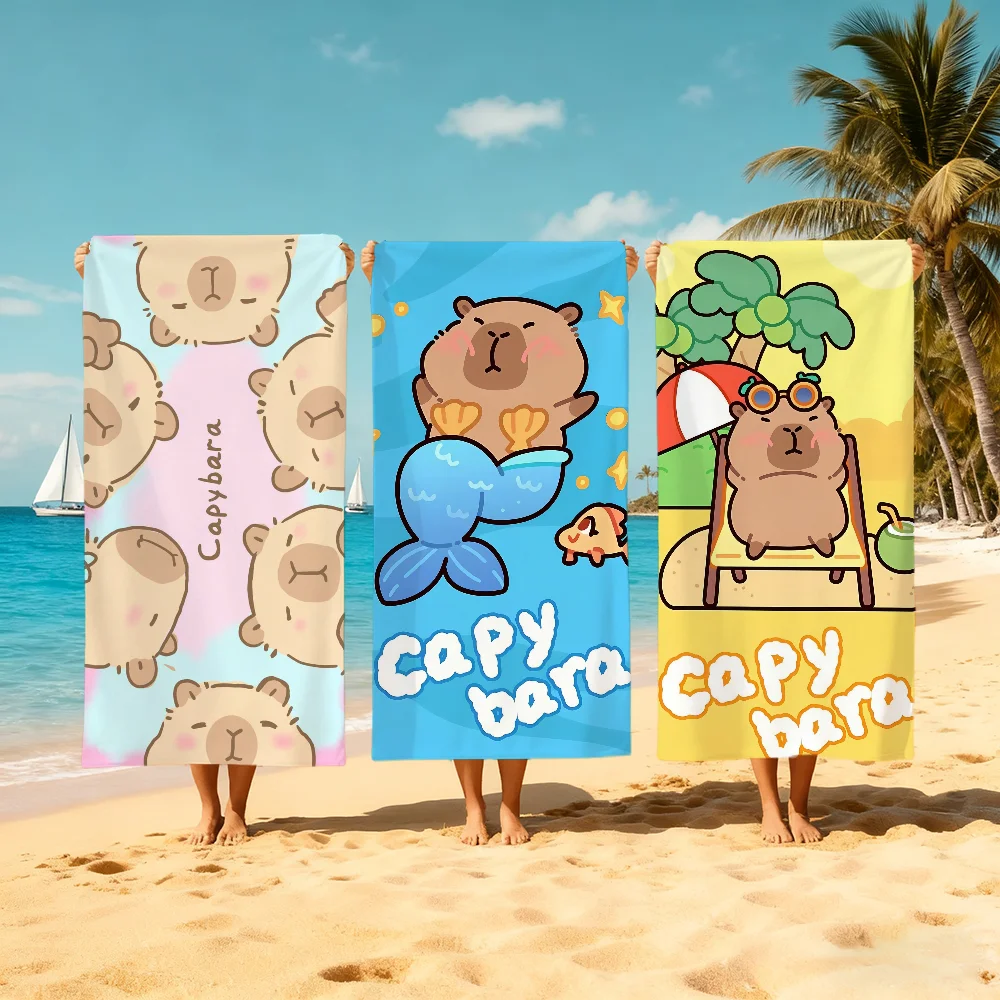 Toalla de playa con dibujos animados de Carpincho, toallas suaves de secado rápido para piscina, regalo para viajes, gimnasio, ducha, deportes de campamento