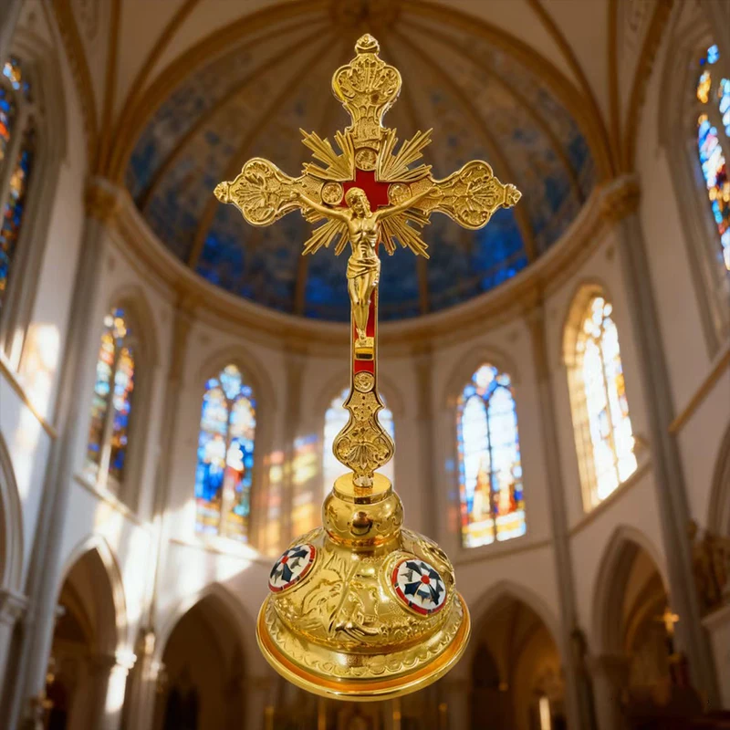 Neues 2026 Orthodoxes Kreuz Jesus-Kruzifix Christliche Orthodoxe Kirchenutensilien Kirchen- und Heimdekoration Jesus-Kreuz für religiöse Rituale – Detail 5