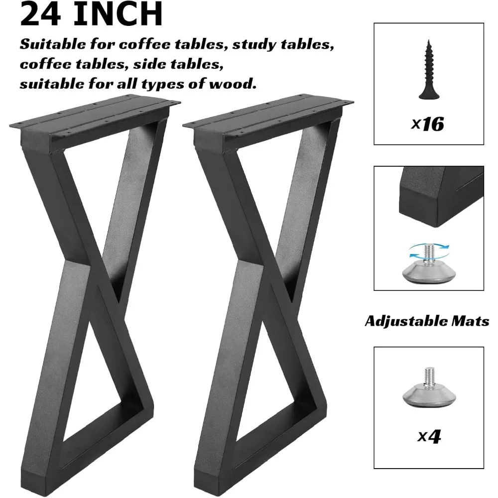 أرجل طاولة معدنية على الطراز الصناعي مقاس 24 بوصة لمشاريع DIY المنزلية، أرجل مكتب قابلة للتعديل لمنضدة الليل والقهوة والنهاية والجانبية #5