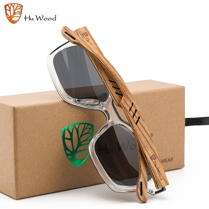 HU WOOD النظارات الشمسية النساء مصمم موضة نظارات شمسية مستقطبة الرجال العلامة التجارية الفاخرة عدسة زرقاء Uv400 مكبرة GR8061