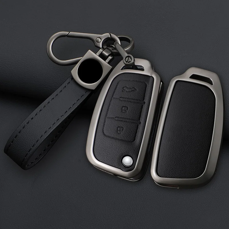 

Zinc Alloy Leather Car Key Cover Protect Skin Case for Geely GX3 EC7 EC8 GC6 EC715 EC718 Emgrand7 EU7 EC7-RV EC718-RV Keychain