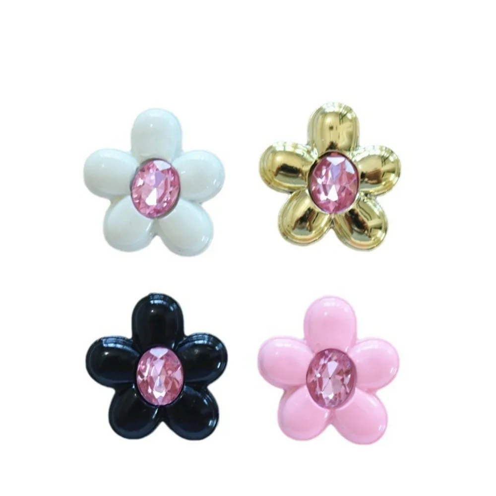 10pcs Cute Cartoon Kawaii gold black pink white flower Series Flat Back Resin DIY Scrapbooking Cabochons Decoration Accessories