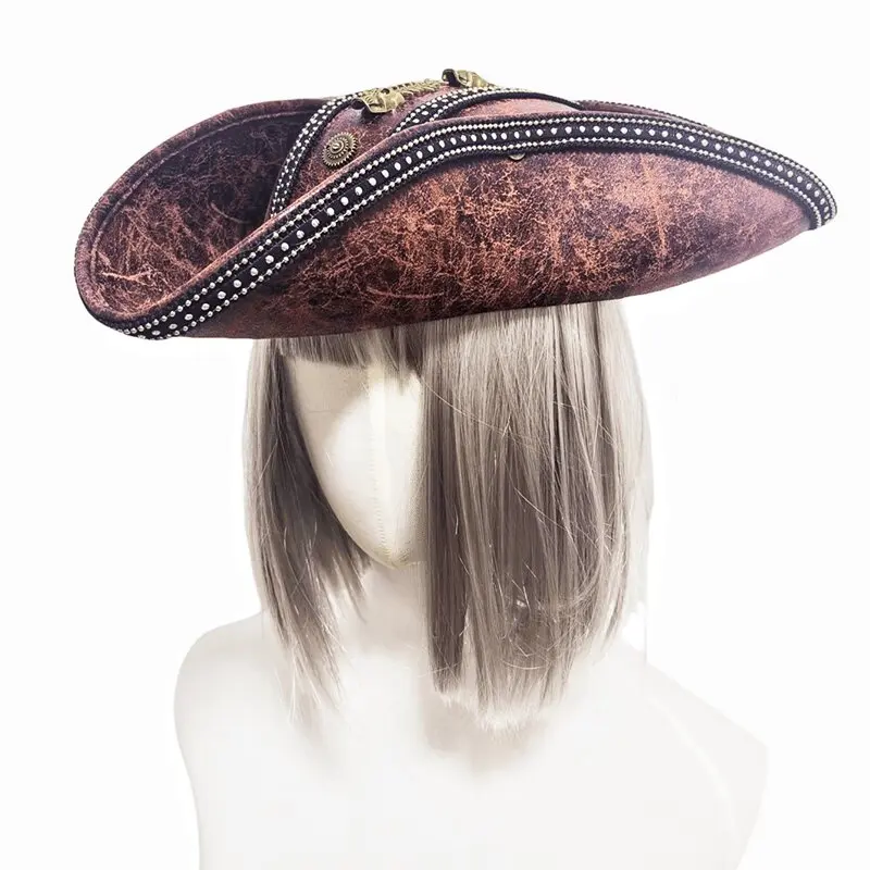 

Easter Pirate Hat costume accessory Easter Skull Gear Cap with brim Sailor's Triangle Hat