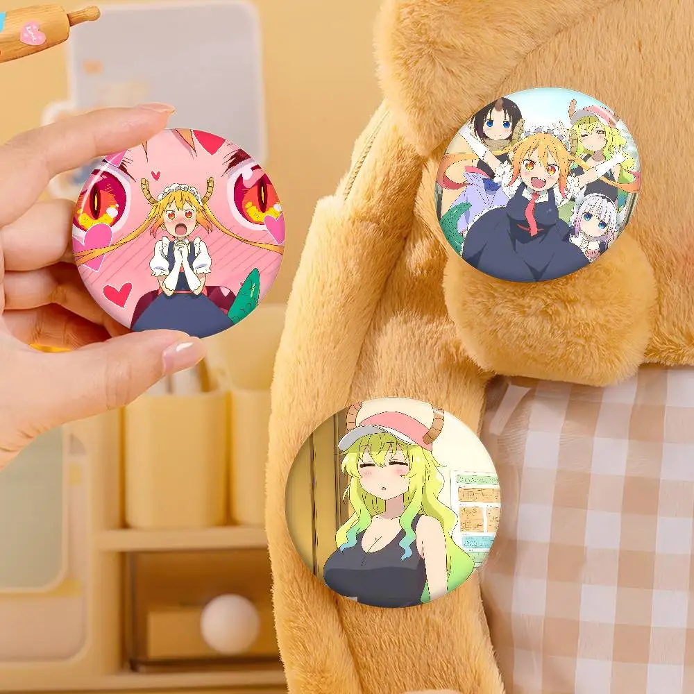 Anime Miss Kobayashi's Dragon Maid Badges Tinplate Soft Button Pin Brooch Metal Badge Custom Jewelry Accessories Hat Bag Lapel