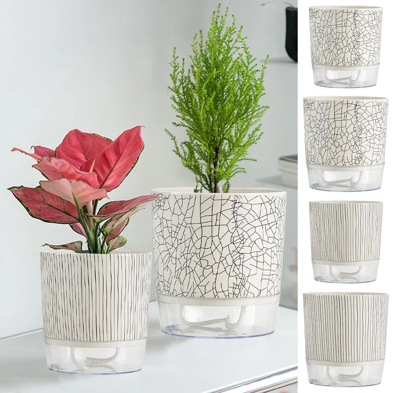 

Самополивающийся цветочный горшок, ленивый автоматический гидропоника, горшок для растений, хлопковая веревка для полива, сочные горшечные горшки, декор для дома и офиса