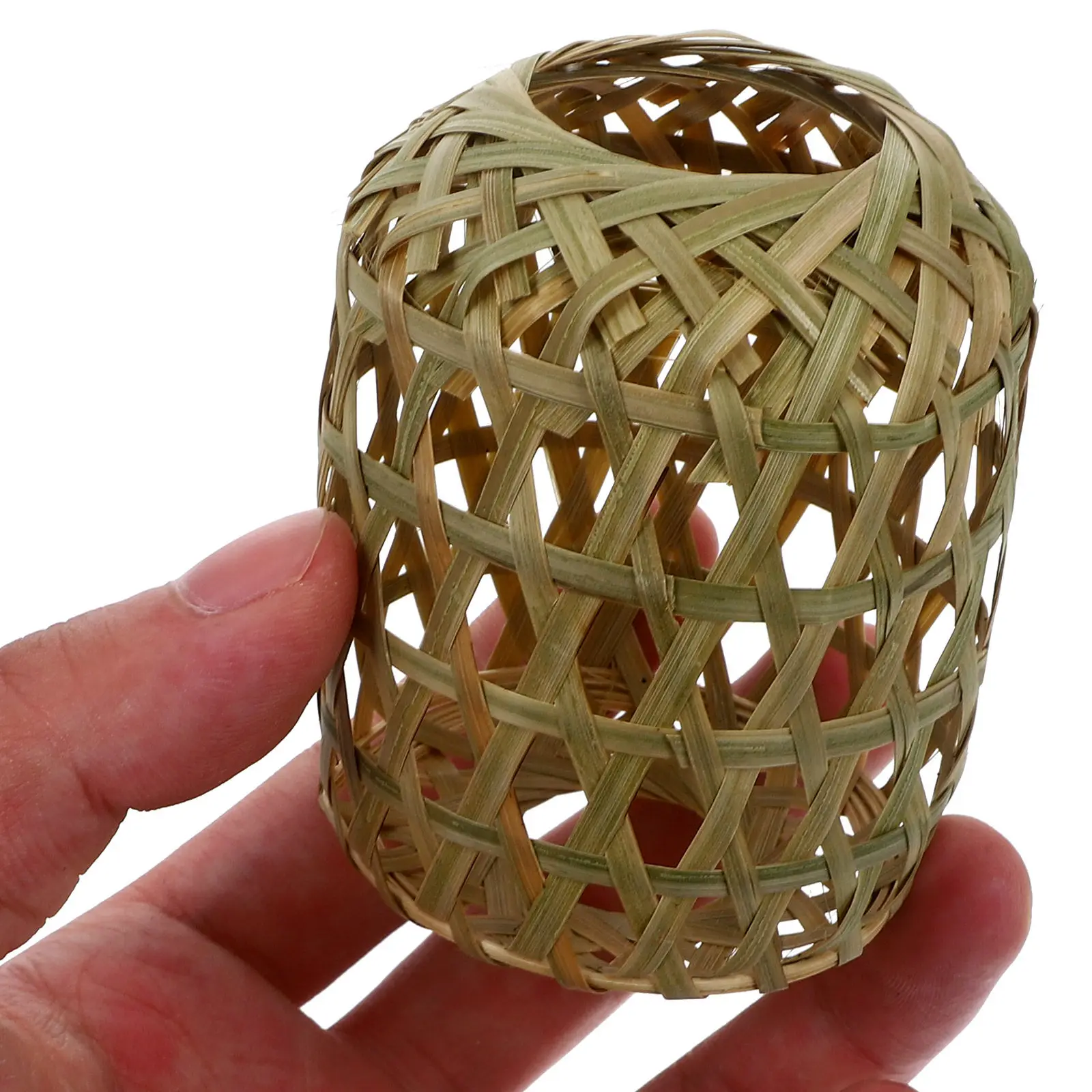 Bamboo Woven Lamp Shade Rustic Style Ceiling Lamp Cover Dust Proof Soft Light Elegant Decor for Hotel Restaurant Home