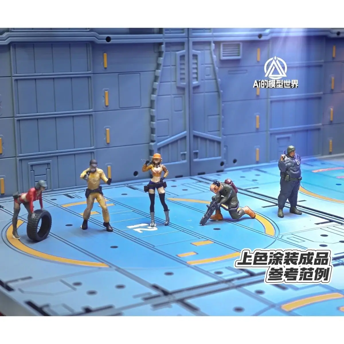 3D Printed Mech Hangar Ground Crew Diorama Factory Repair Worker Miniature GK White Model Unpainted Resin Kit