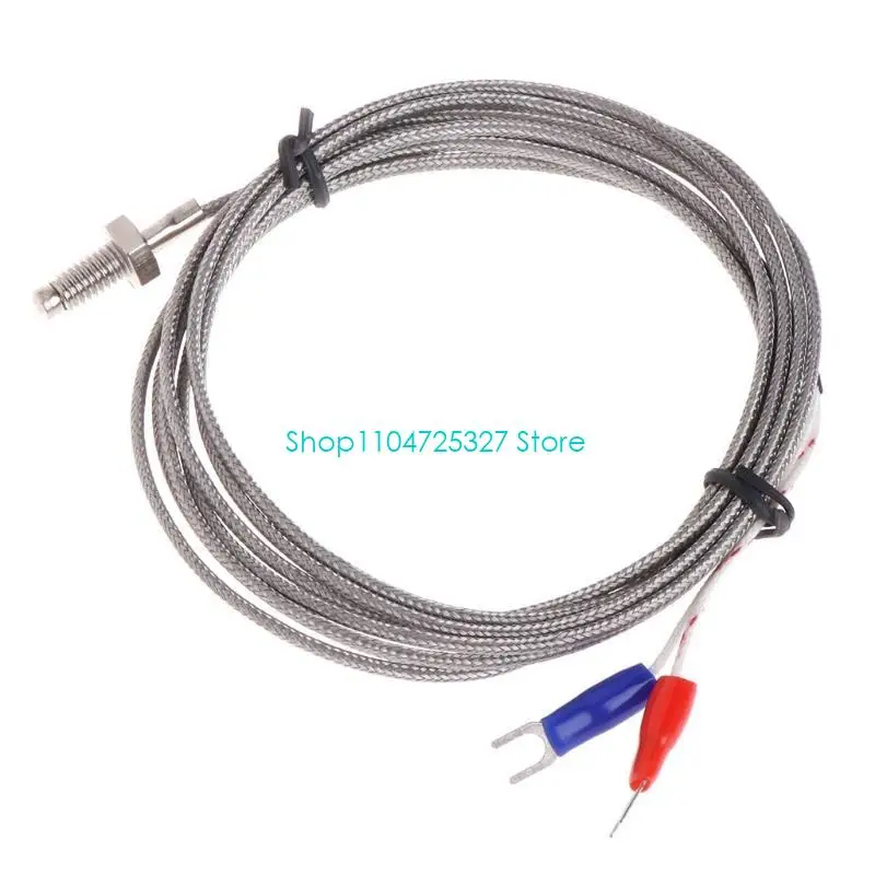 D8KF K Type Gerandde thermokoppel Temperatuursensor Probe Twee draden schroefsensor