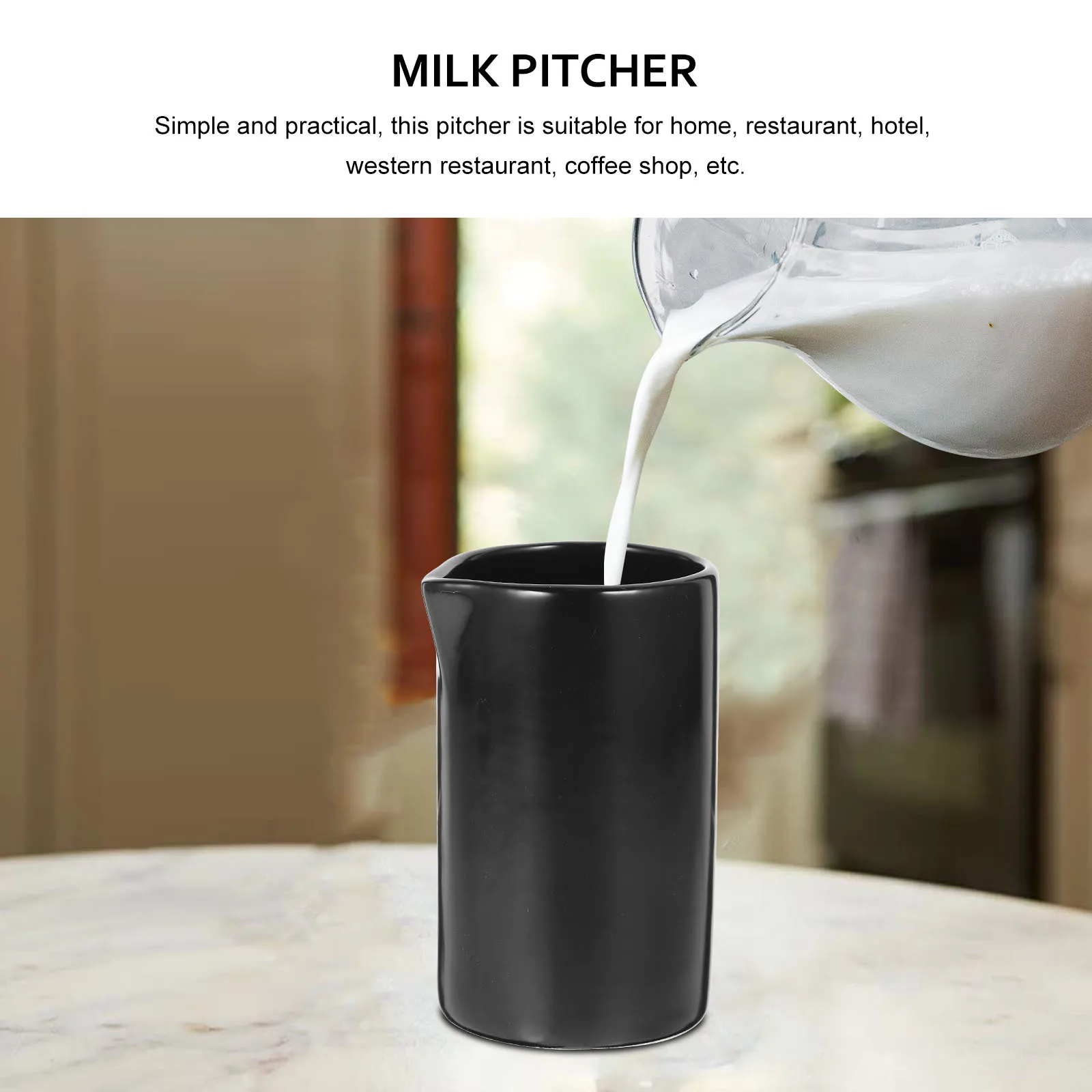 Ceramic Milk Pitcher Stylish Stable Versatile Creamer Jug for Frothing Pouring Latte Coffee Milk Container Multi-Use Ceramic