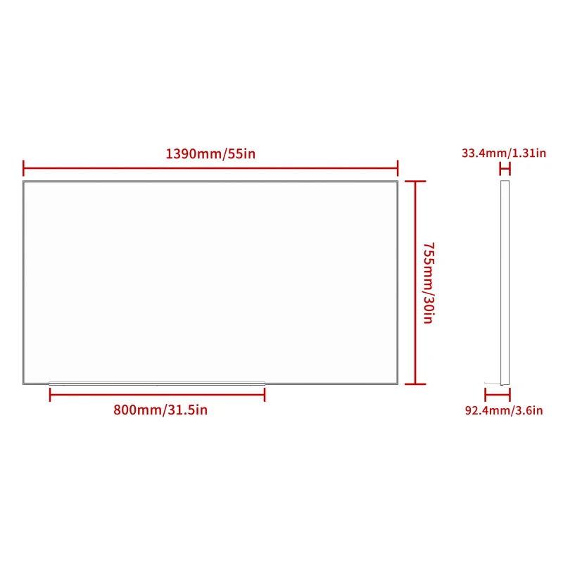 مرآة حمام مستطيلة حديثة كبيرة الحجم مقاس 55 × 30 مع إطار فضي ومرايا حائط كبيرة مزخرفة للحمام وغرفة المعيشة